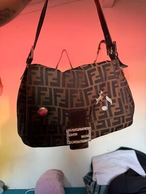 Fendi mama baguette rhinestone bucket